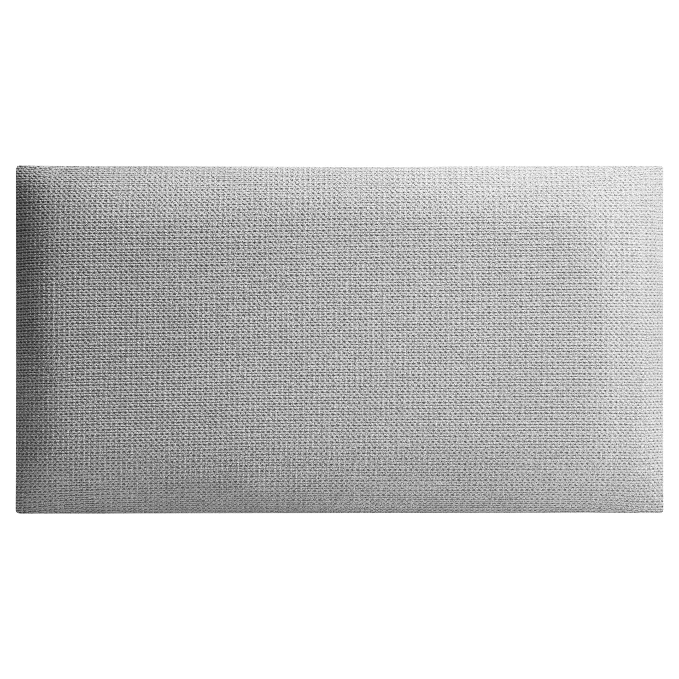 Rechteckiges Wandpolster 60x30 aus Capri Velour Stoff in der Farbe Hell-Grau CP17