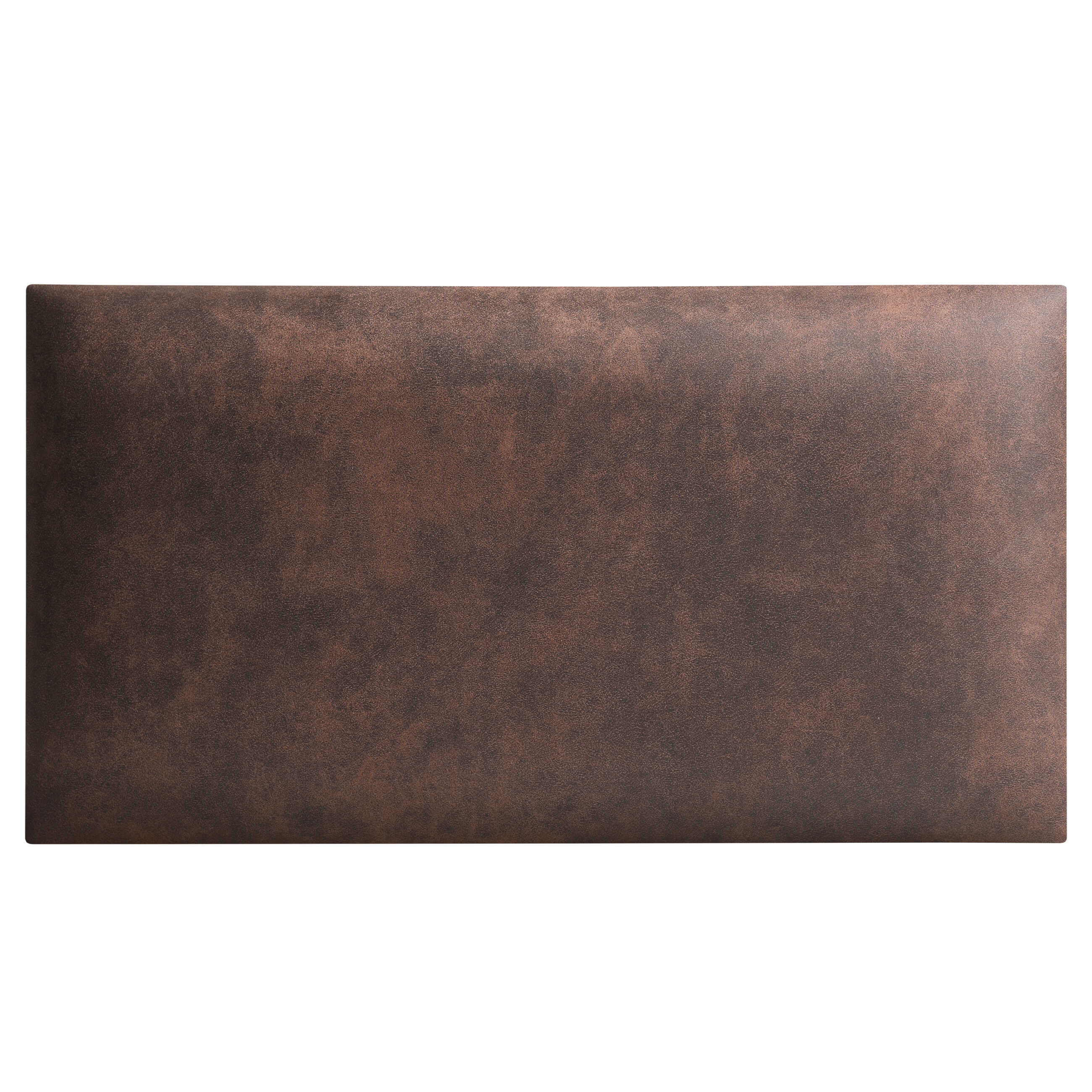 Rechteckiges Wandpolster aus Matera Vintage-Kunstleder in der Farbe Dunkel-Braun MT29
