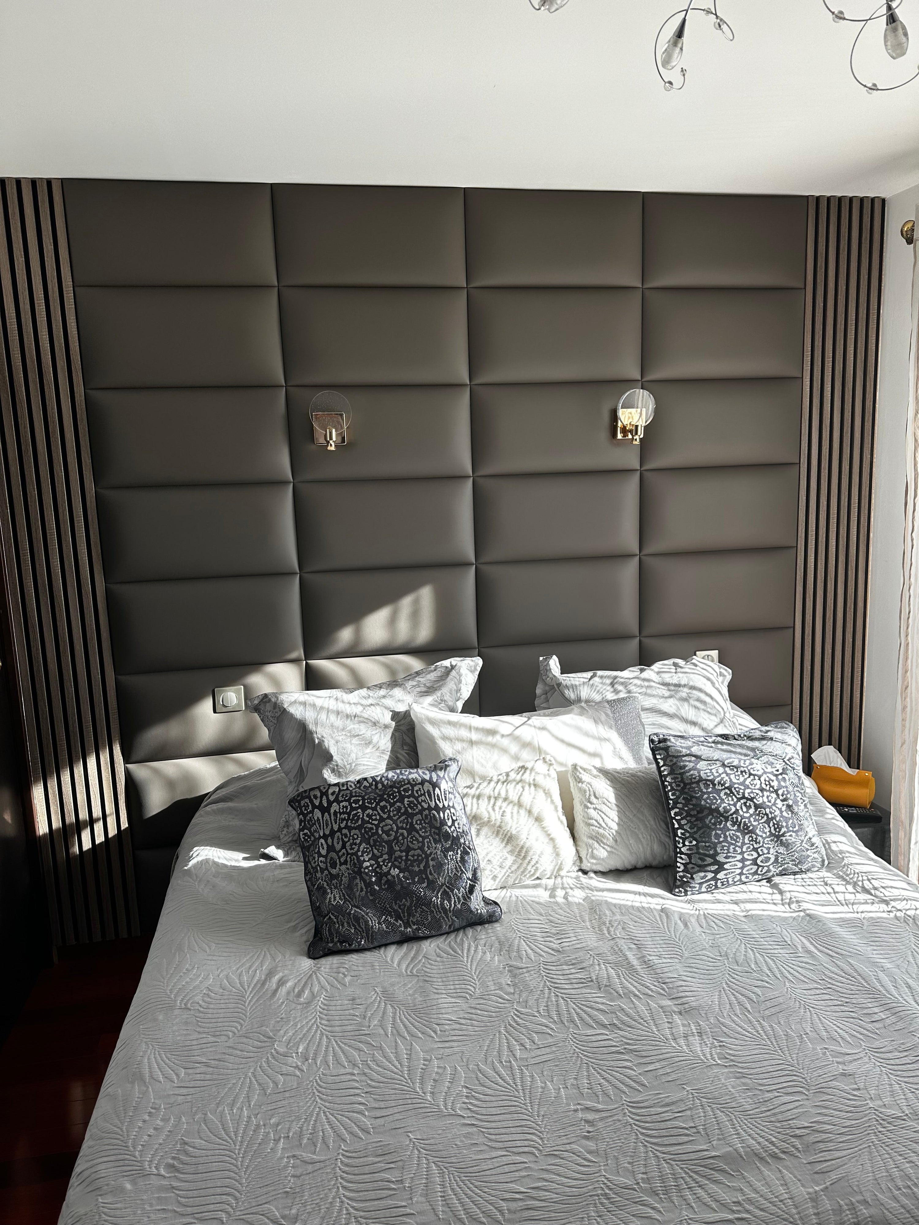 Polsterwand Bett Kopfteil Softwalls Samt Wandpolster Wandkissen
