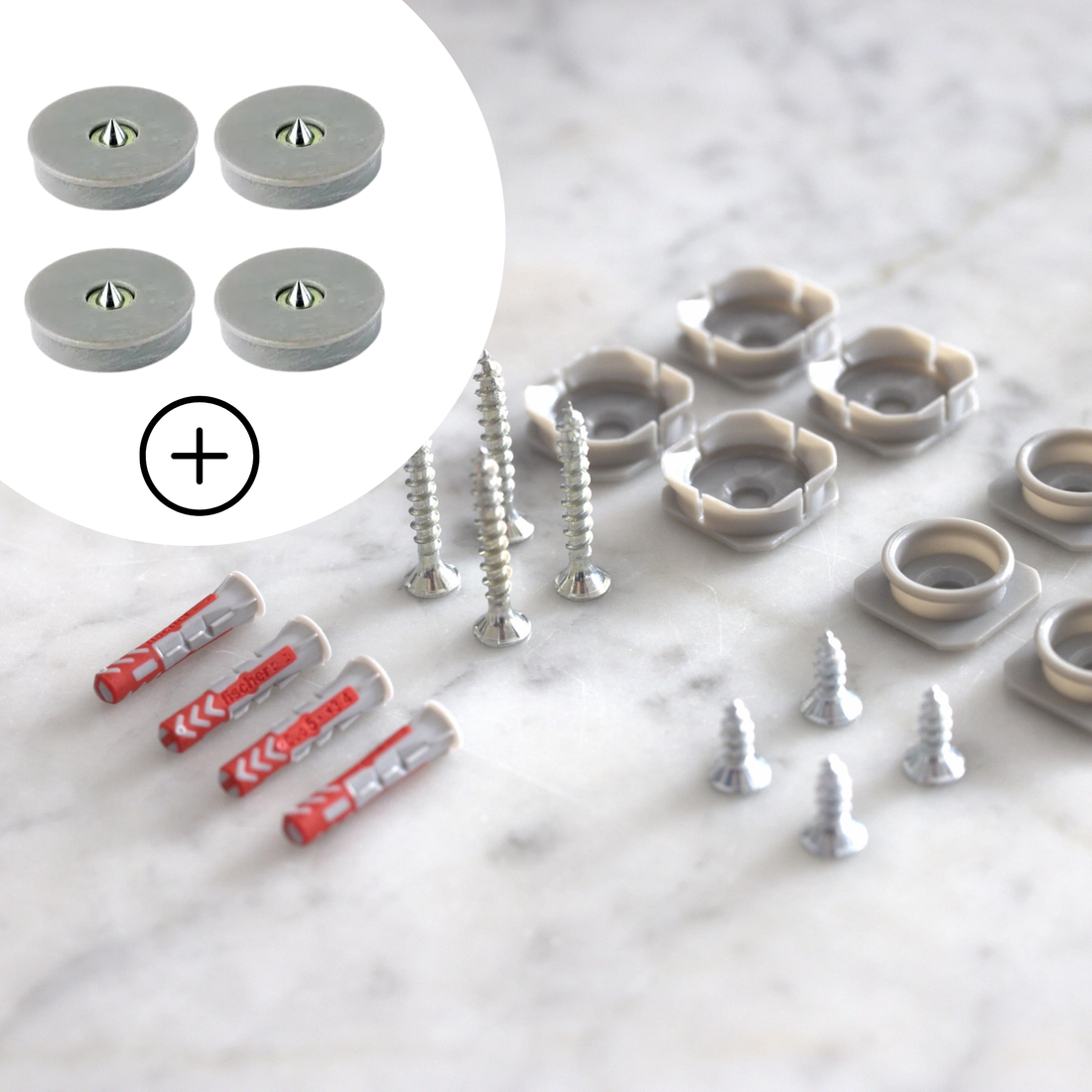 Click Mount System 4-er Set inkl. MARKIERER zur Fixierung von Wandpaneelen