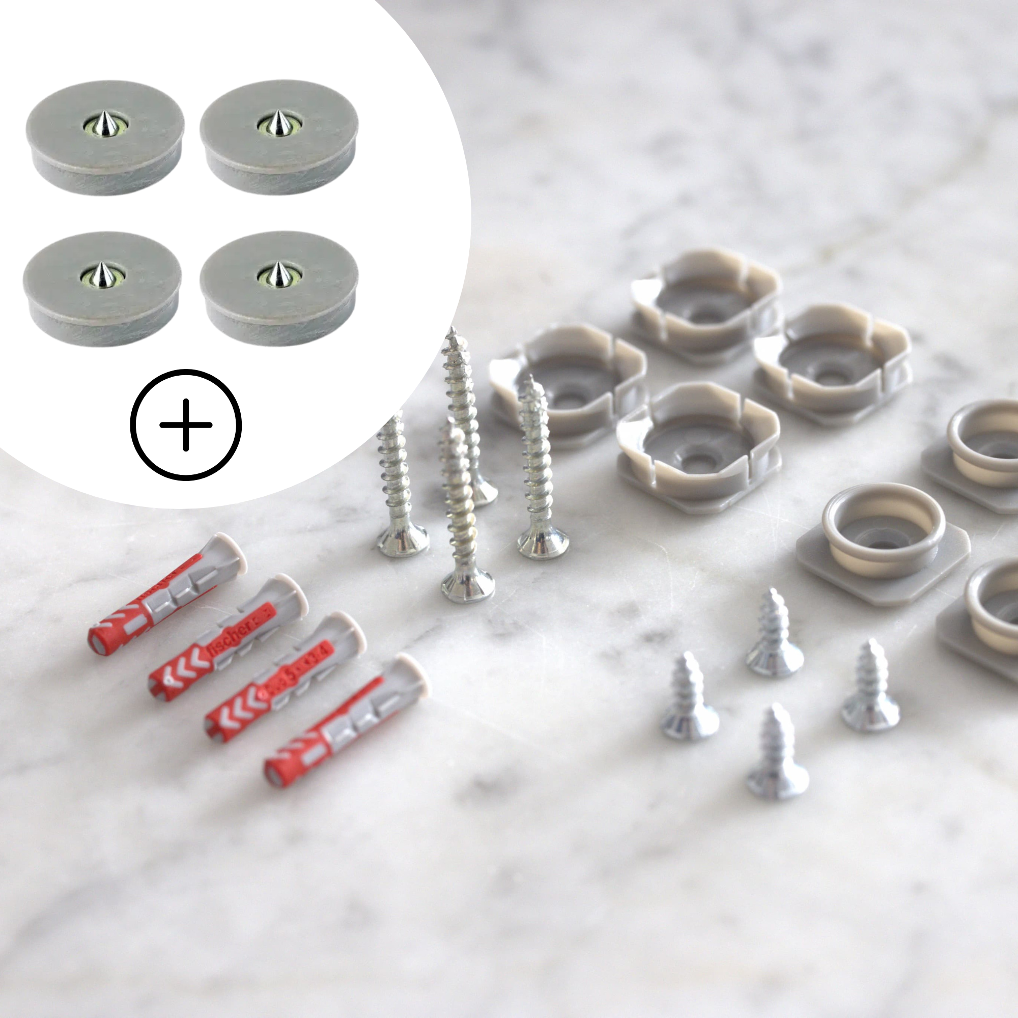 Click Mount System 4-er Set inkl. MARKIERER zur Fixierung von Wandpaneelen