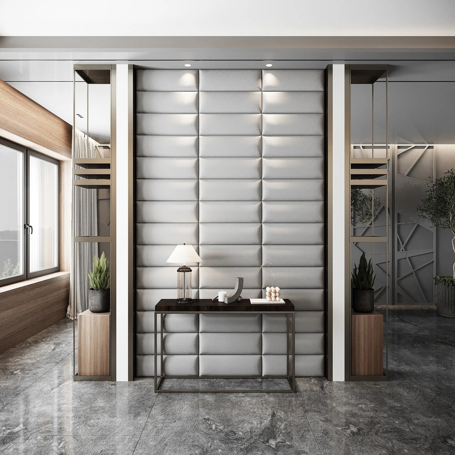 Hotel Wandpolster Sonderanfertigung Lobby Eingang Design