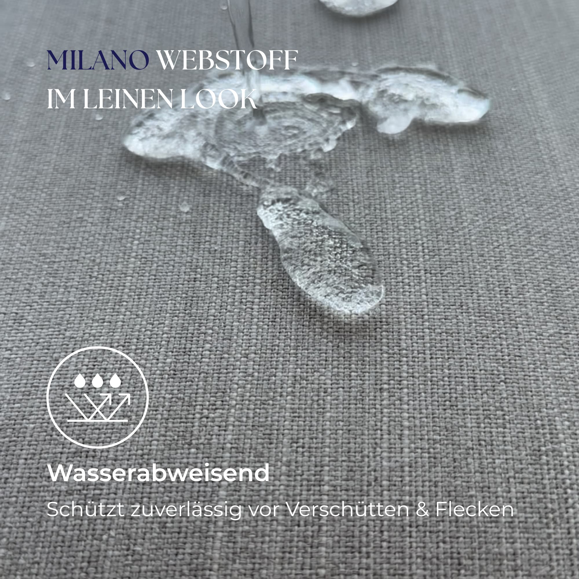 Polsterstoff Leinen Imitat Wasserabweisend Webstoff Hellgrau