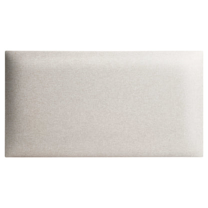 Rechteckiges Wandpolster aus Savona Webstoff mit Jacquard Struktur in der Farbe Creme SV1