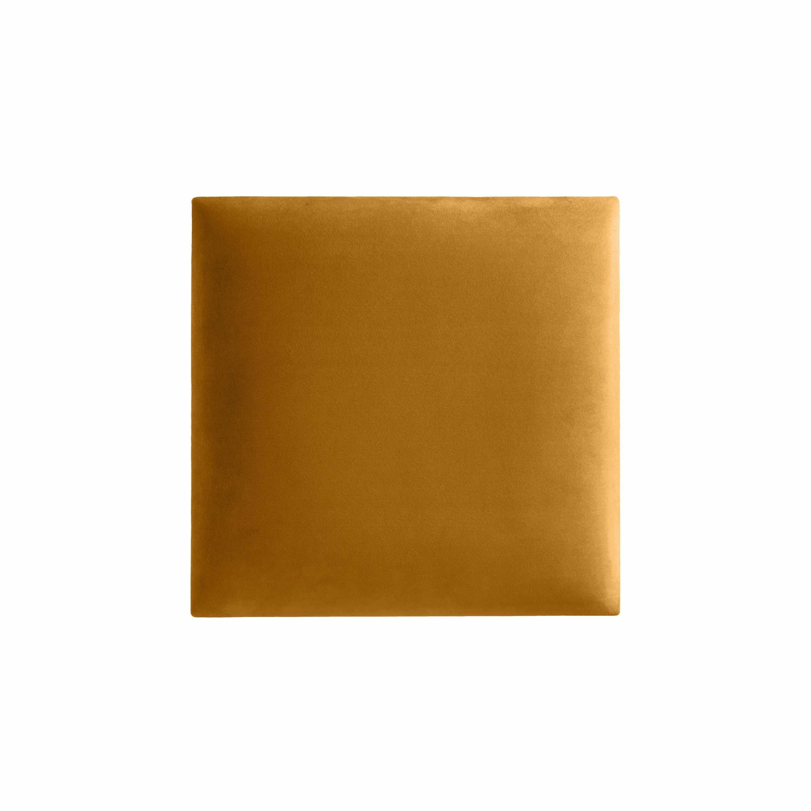 Wandpolster 30x30 aus Riviera Samt Stoff in der Farbe Gold-Gelb RV41
